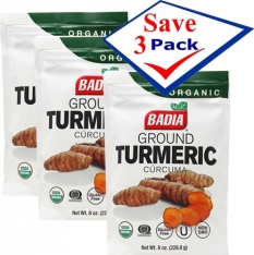 Badia Organic Ground Turmeric 8 oz Pack of 3
